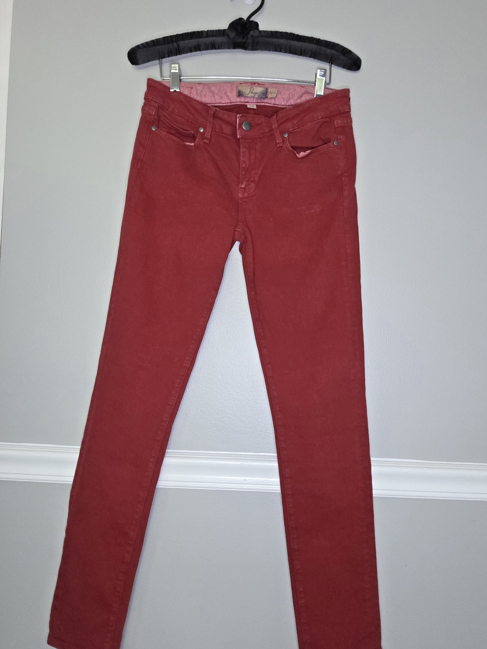 PAIGE Women's Red Skinny Jeans - Sleek Stretch Fit